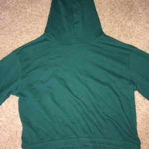 Hooded long sleeve green sweatshirt